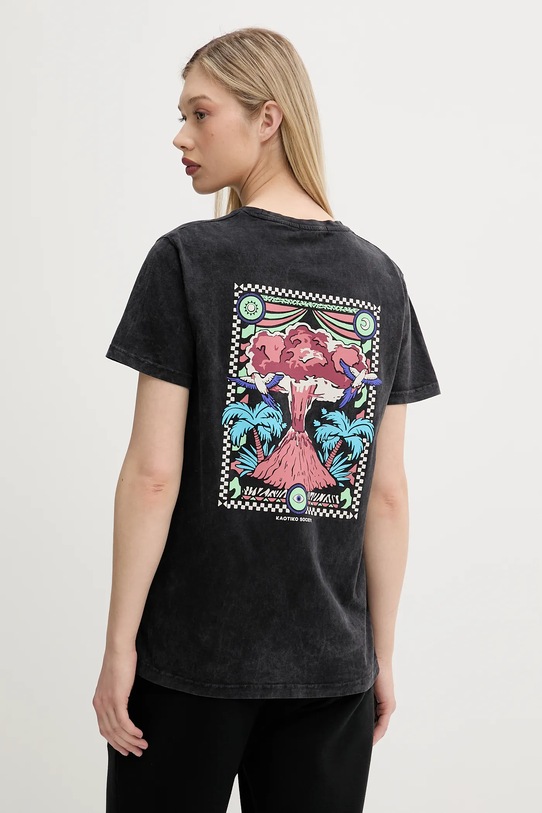 Oblečení Bavlněné tričko Kaotiko AQ042.01.G002 černá