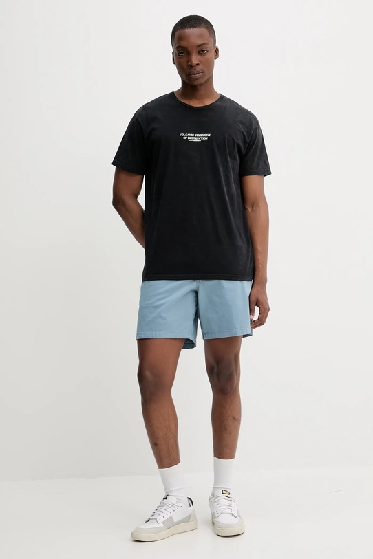 Bavlněné tričko Kaotiko černá AQ042.01.G002