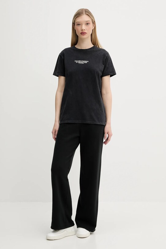 Kaotiko tricou din bumbac AQ042.01.G002 negru