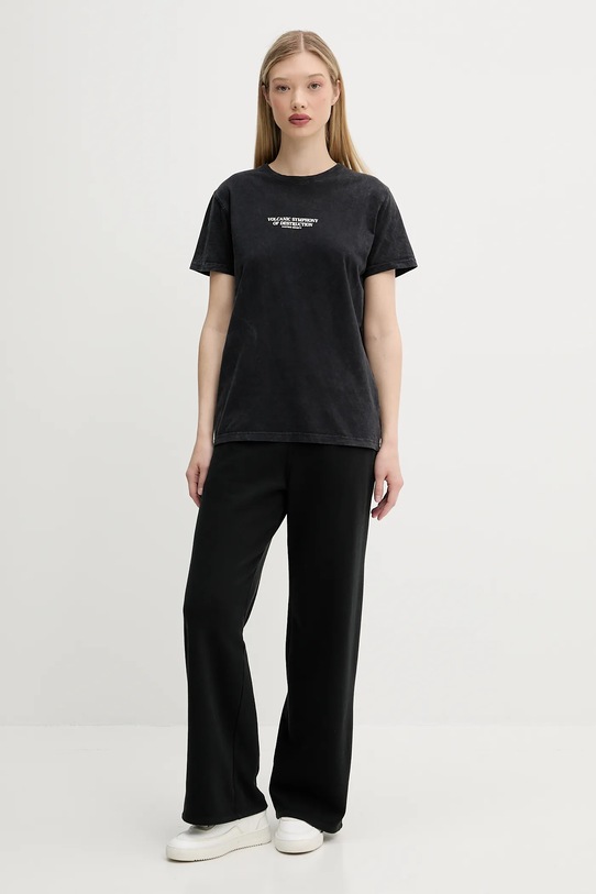 Bavlněné tričko Kaotiko AQ042.01.G002 černá