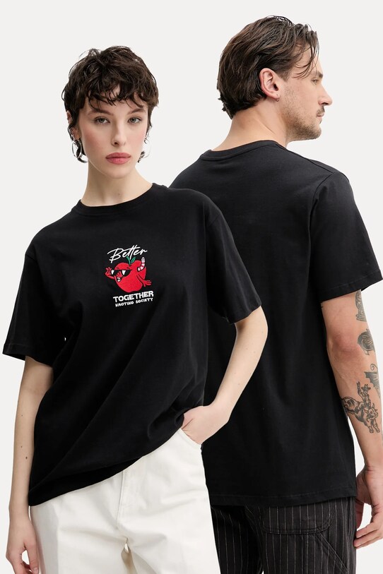 Kaotiko tricou din bumbac imprimeu negru AQ064.01.G002