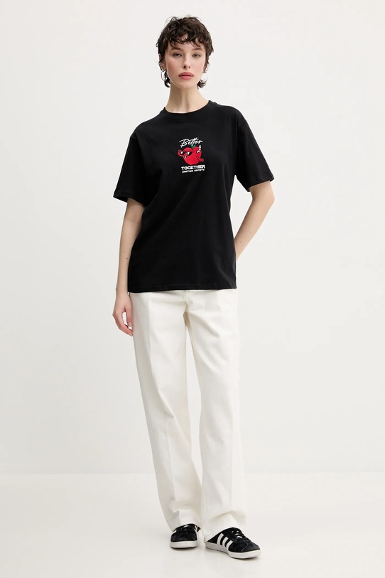 Kaotiko t-shirt bawełniany AQ064.01.G002 czarny