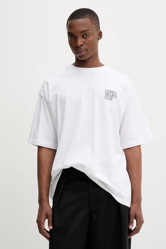 Bavlněné tričko Kaotiko AQ070.01S.G002 bílá SS25