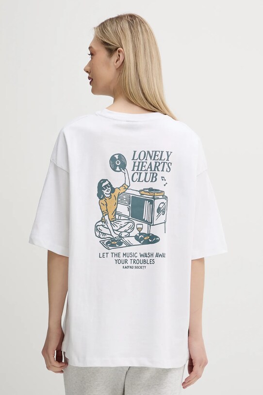Oblečení Bavlněné tričko Kaotiko AQ070.01S.G002 bílá