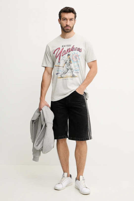 Хлопковая футболка 47 brand MLB New York Yankees BB017TEMECH638867CK серый SS25