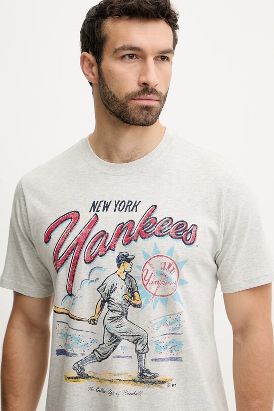 47 brand t-shirt bawełniany MLB New York Yankees szary BB017TEMECH638867CK