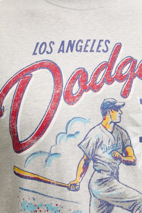 Bombažna kratka majica 47 brand MLB Los Angeles Dodgers BB012TEMECH685053CK siva