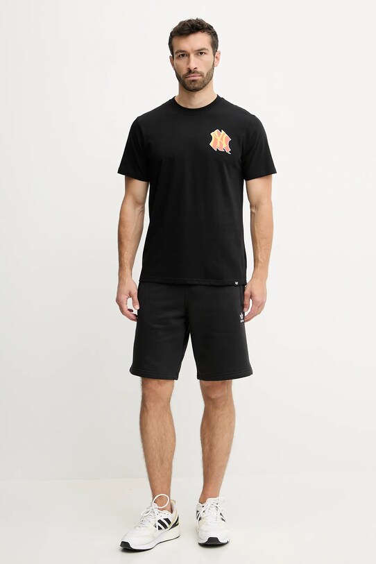 47 brand t-shirt bawełniany MLB New York Yankees BB017TMMADL658109JK czarny SS25