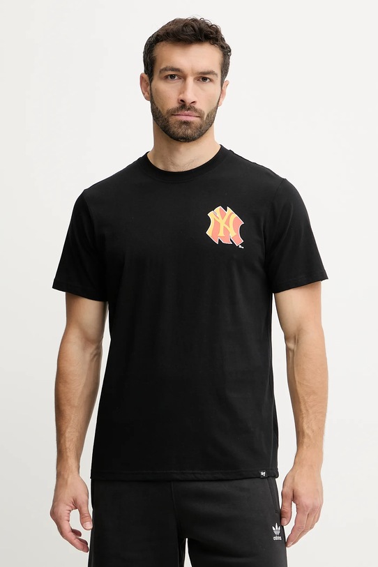Odzież 47 brand t-shirt bawełniany MLB New York Yankees BB017TMMADL658109JK czarny