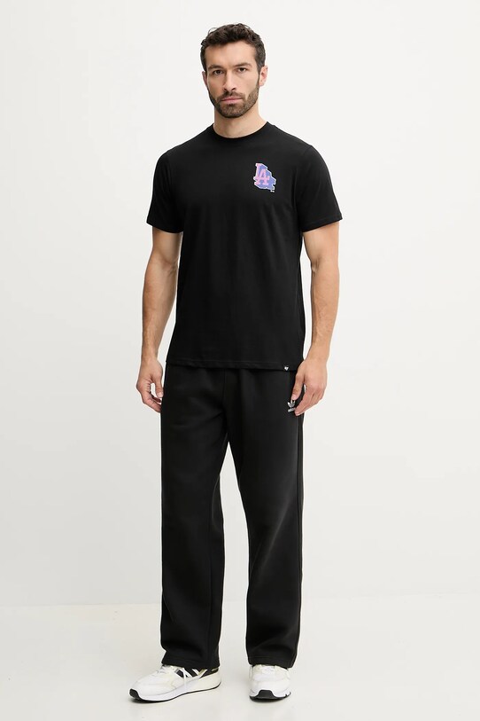 47 brand tricou din bumbac MLB Los Angeles Dodgers BB012TMMADL658108JK negru SS25