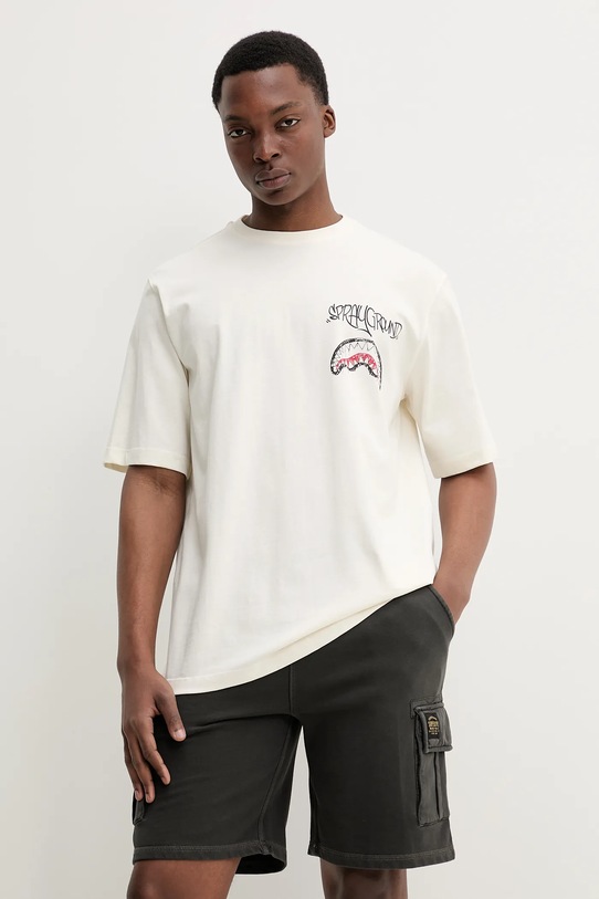 Sprayground tricou din bumbac SP696 bej SS25