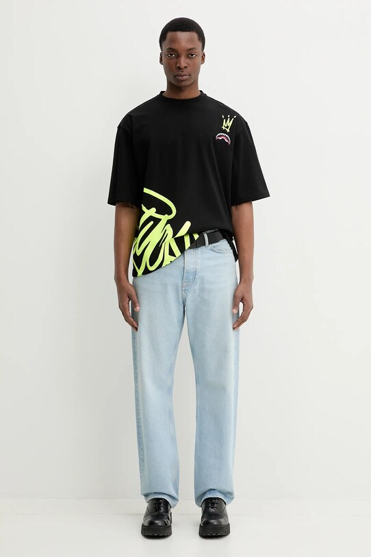 Sprayground t-shirt bawełniany czarny SP697BLK