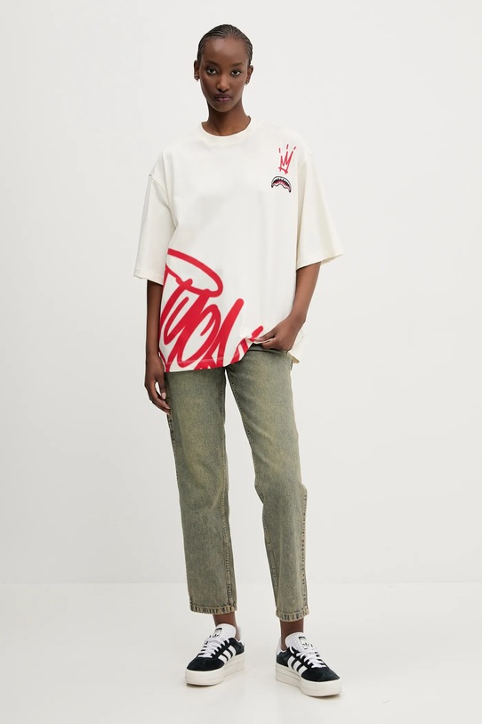 Odzież Sprayground t-shirt bawełniany SP697IVO beżowy