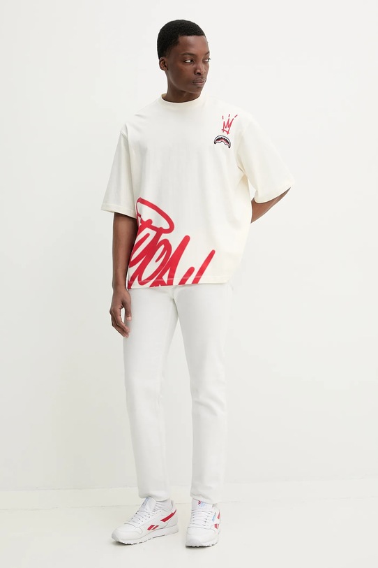 Sprayground t-shirt bawełniany beżowy SP697IVO