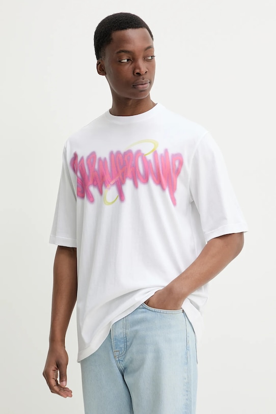 Sprayground tricou din bumbac SP698 alb SS25