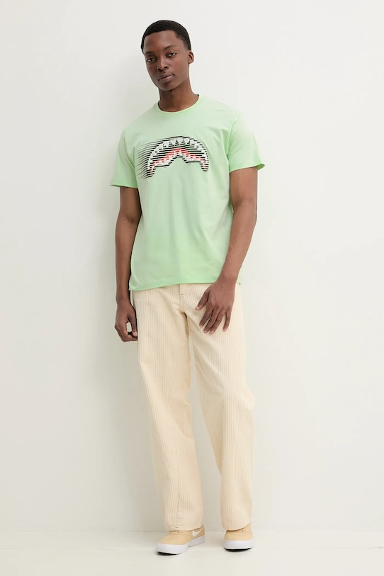 Sprayground t-shirt bawełniany SP721AMBRO zielony SS25