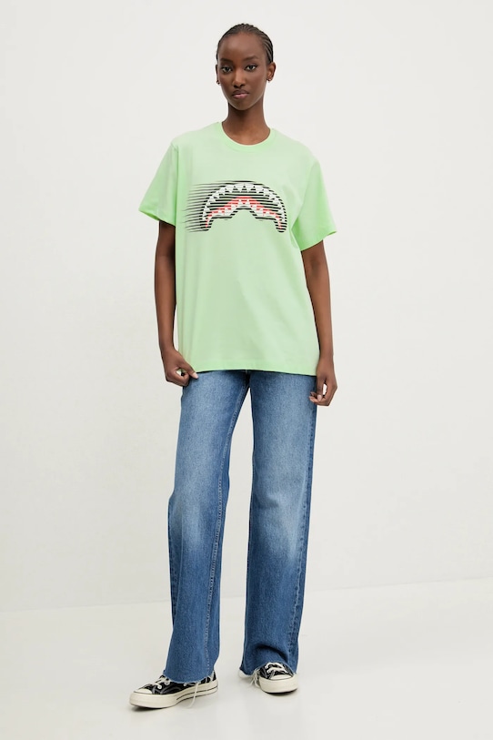 Odzież Sprayground t-shirt bawełniany SP721AMBRO zielony