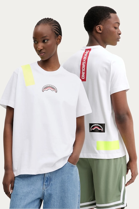Sprayground t-shirt bawełniany nadruk biały SP764