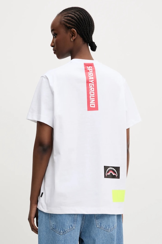 Sprayground t-shirt bawełniany SP764 biały