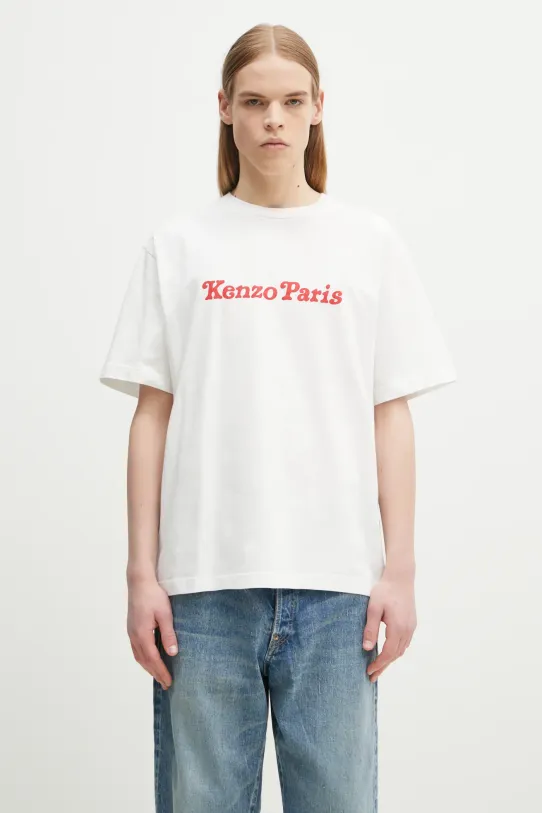 Kenzo tricou din bumbac x Verdy print alb FF58TS4814SG.02