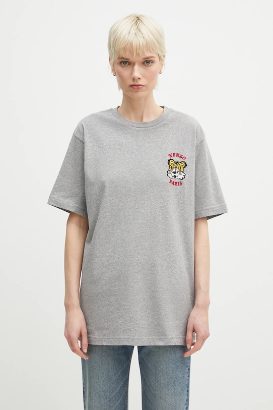 Βαμβακερό μπλουζάκι Kenzo x Verdy FF58TS4824SG.94 γκρί SS25