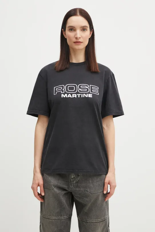 Bavlněné tričko Martine Rose Classic 603JE01002D černá SS25