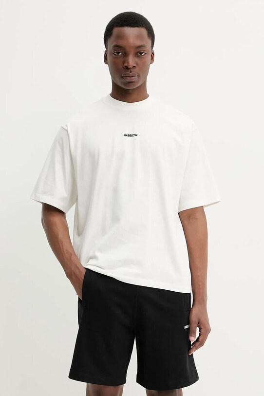 Barrow t-shirt bawełniany S5BWUATH010 biały SS25