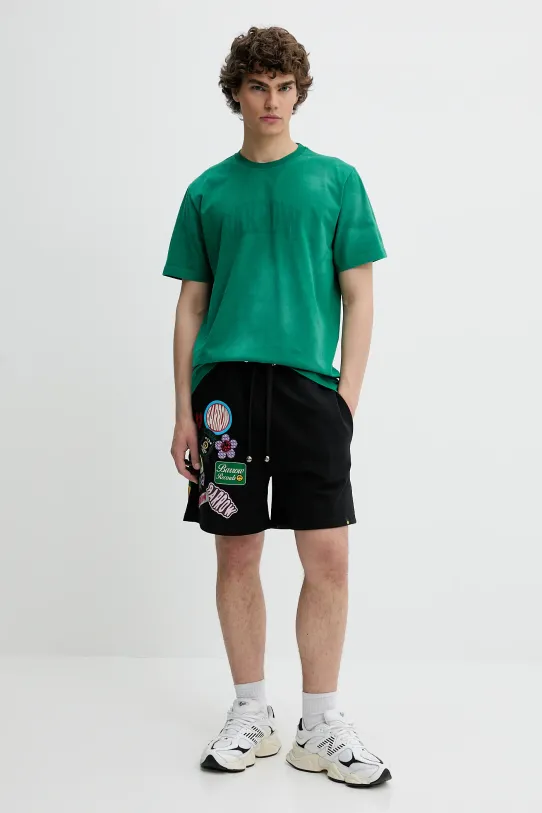 Barrow t-shirt bawełniany S5BWUATH045 zielony SS25