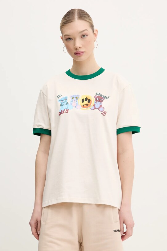 Odzież Barrow t-shirt bawełniany S5BWUATH051 beżowy
