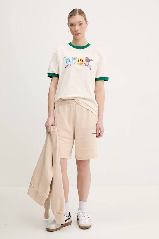 Barrow t-shirt bawełniany S5BWUATH051 beżowy