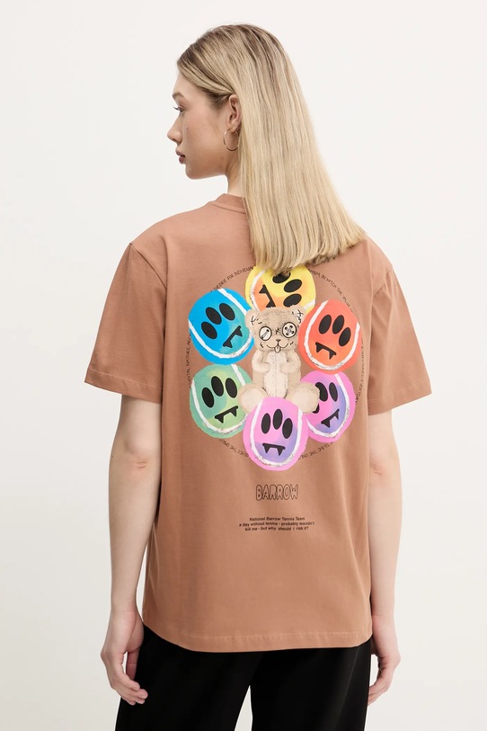 Одежда Хлопковая футболка Barrow S5BWUATH053 коричневый