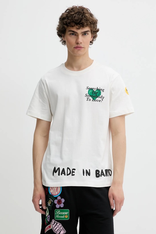 Бавовняна футболка Barrow S5BWUATH060 білий SS25