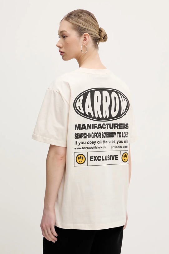 Одяг Бавовняна футболка Barrow S5BWUATH066 бежевий