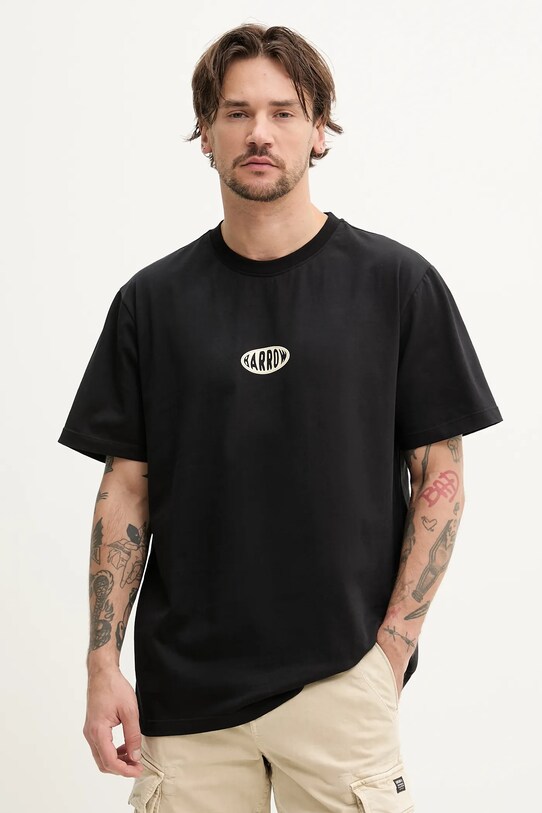 Barrow t-shirt bawełniany S5BWUATH066 czarny SS25