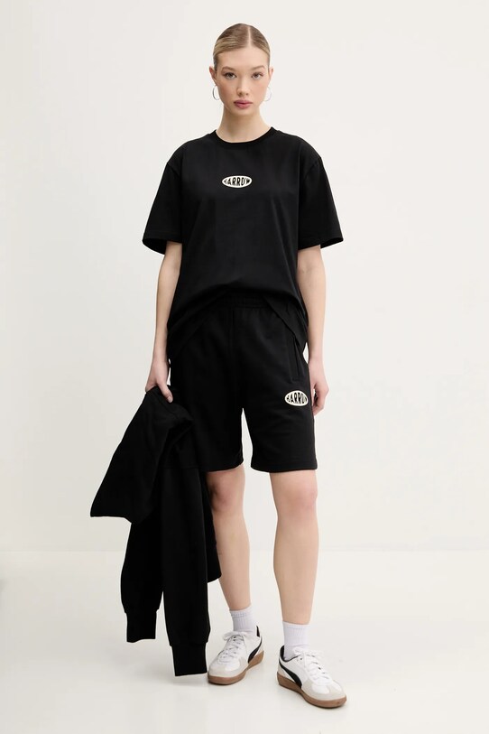 Barrow t-shirt bawełniany S5BWUATH066 czarny