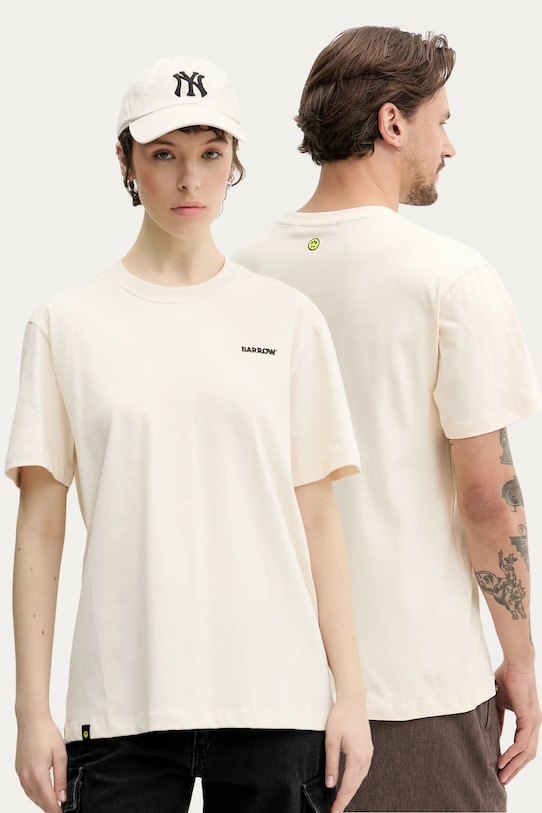 Bavlnené tričko Barrow potlač béžová S5BWUATH084