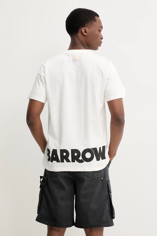 Barrow t-shirt bawełniany S5BWUATH087 biały SS25