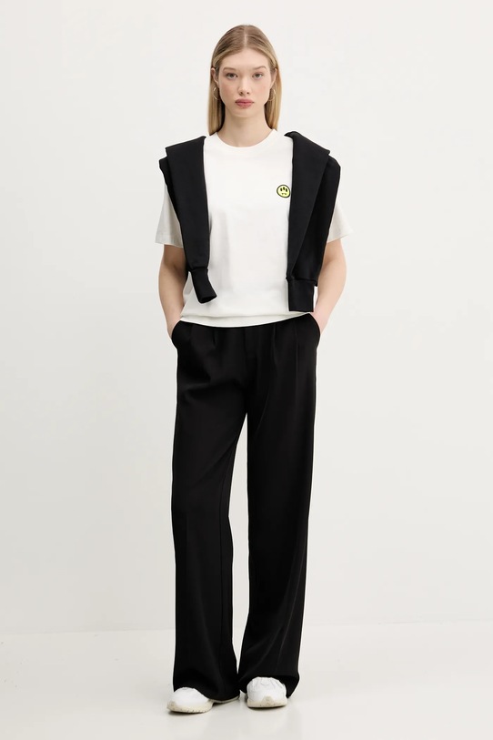 Barrow t-shirt bawełniany S5BWUATH087 biały