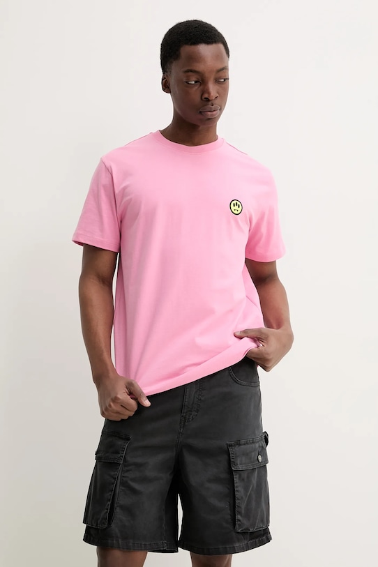 Bavlněné tričko Barrow S5BWUATH087 růžová SS25