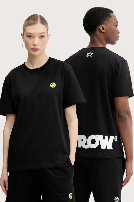 Barrow t-shirt bawełniany nadruk czarny S5BWUATH087