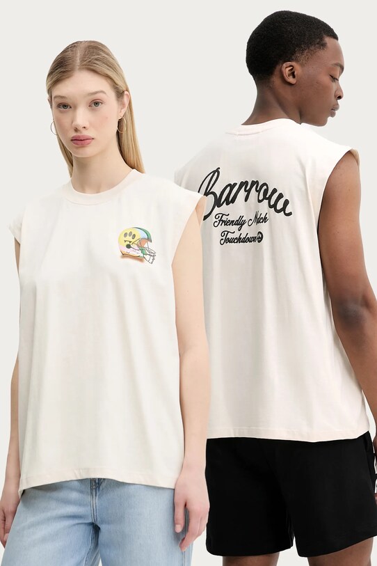 Barrow tricou din bumbac print bej S5BWUATH144
