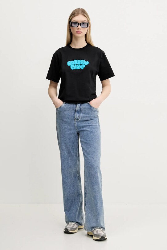 Bavlněné tričko Barrow S5BWUATH148 černá