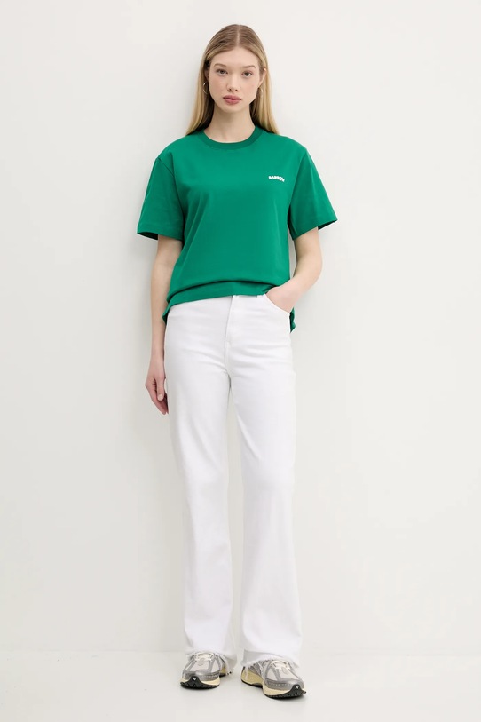 Bavlněné tričko Barrow S5BWUATH150 tyrkysová