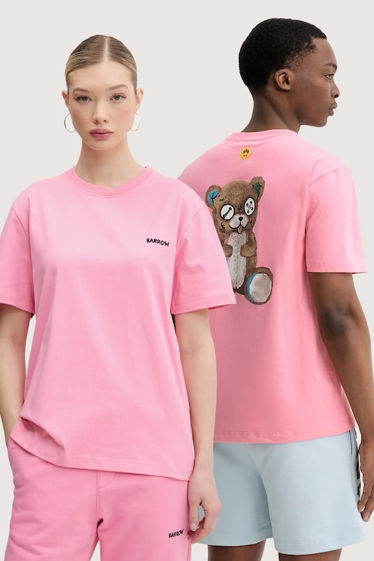 Barrow tricou din bumbac print roz S5BWUATH150