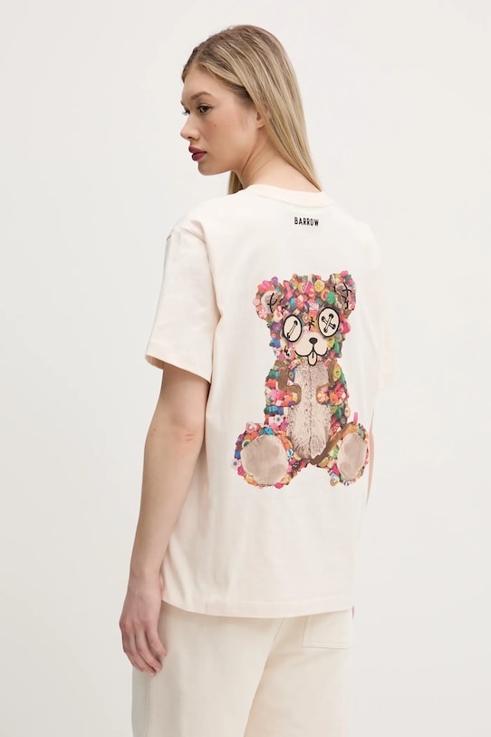 Oblečenie Bavlnené tričko Barrow S5BWUATH152 béžová