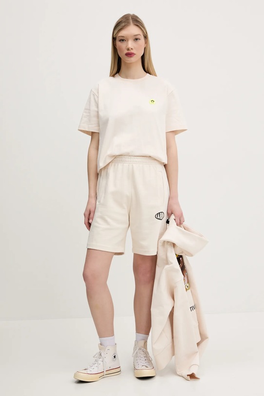 Bavlnené tričko Barrow S5BWUATH152 béžová