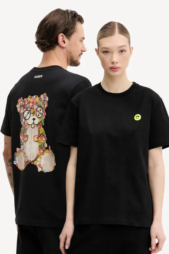 Barrow t-shirt bawełniany nadruk czarny S5BWUATH152