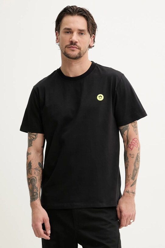 Barrow t-shirt bawełniany S5BWUATH152 czarny SS25