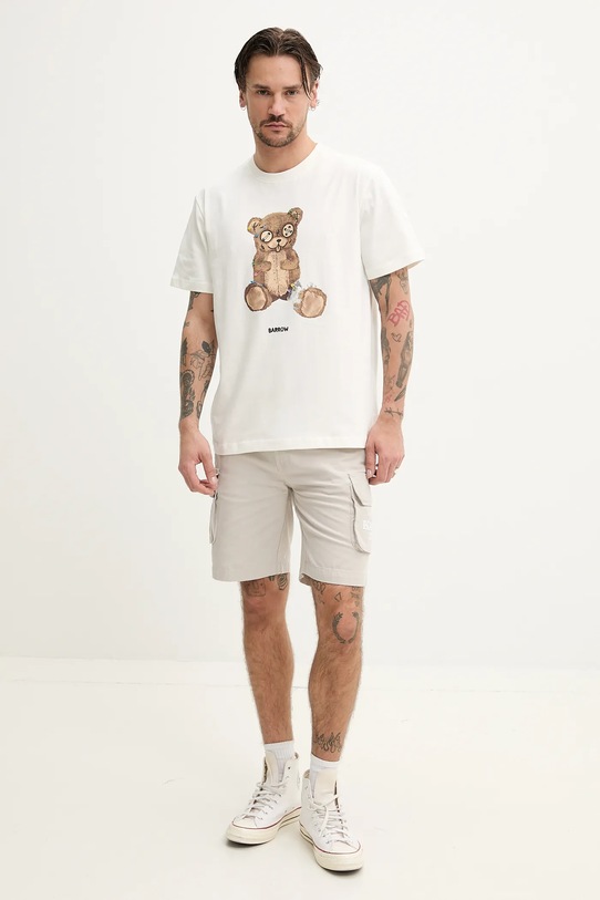 Хлопковая футболка Barrow бежевый S5BWUATH154