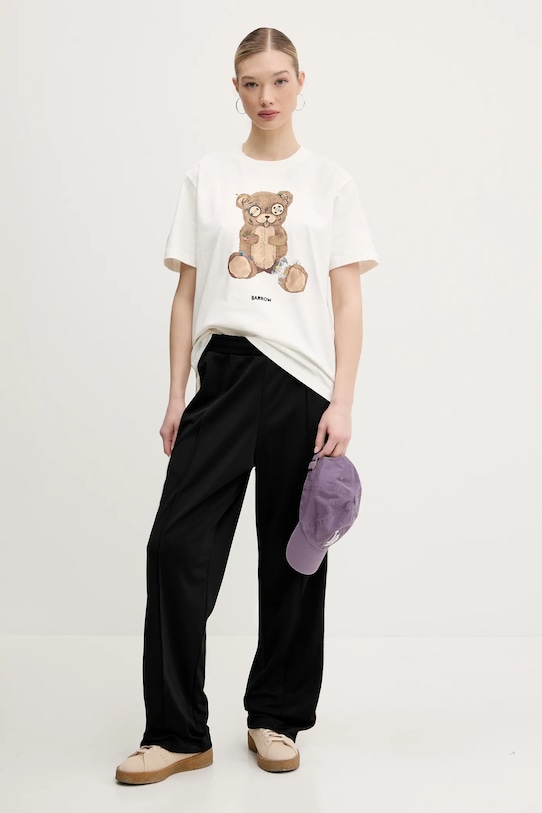 Хлопковая футболка Barrow S5BWUATH154 бежевый